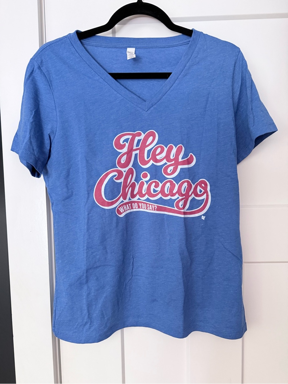 NWOT Hey Chicago Cubs baseball Blue V-Neck Graphic Tee